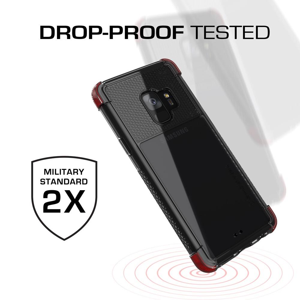 Galaxy S9 Clear Protective Case | Covert 2 Series [Red] - PunkCase NZ