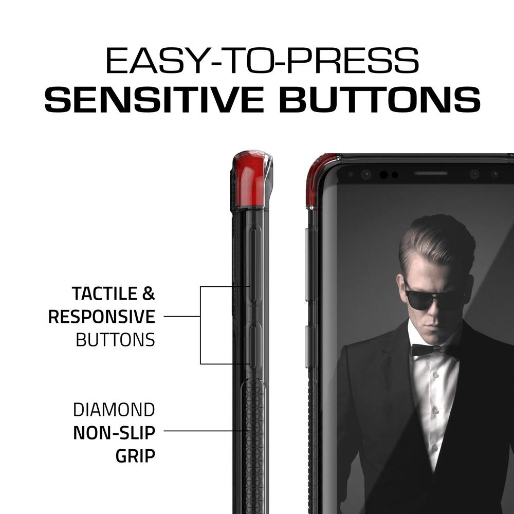 Galaxy S9 Clear Protective Case | Covert 2 Series [Red] - PunkCase NZ