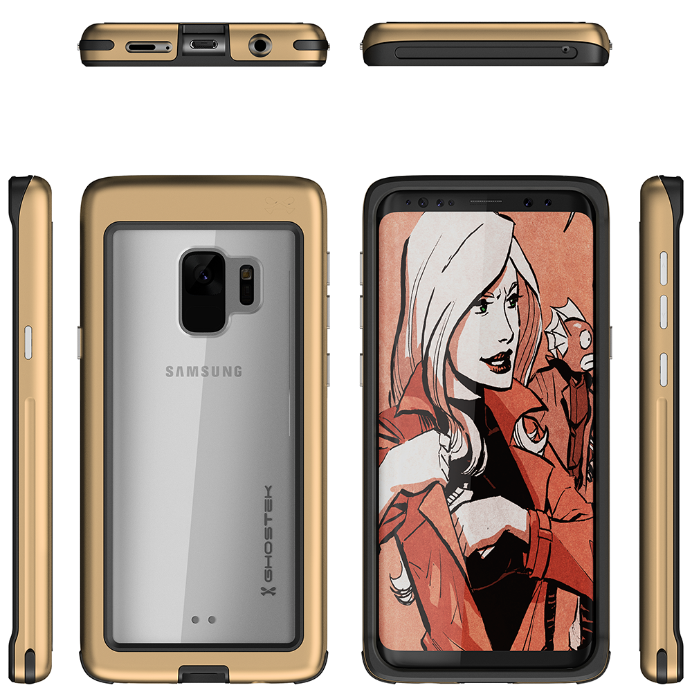 Galaxy S9 Rugged Heavy Duty Case | Atomic Slim Series [Gold] - PunkCase NZ