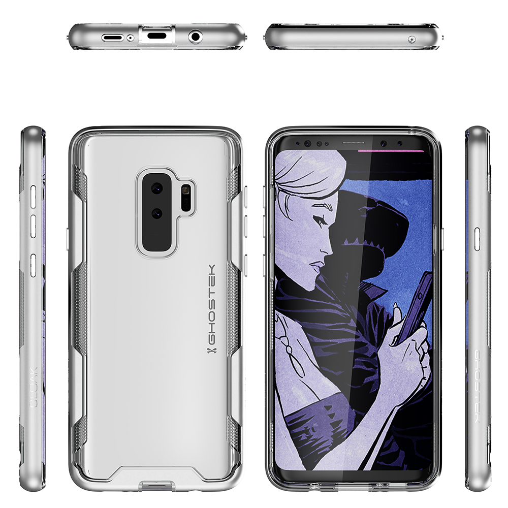 Galaxy S9+ Plus Clear Protective Case | Cloak 3 Series [Silver] - PunkCase NZ