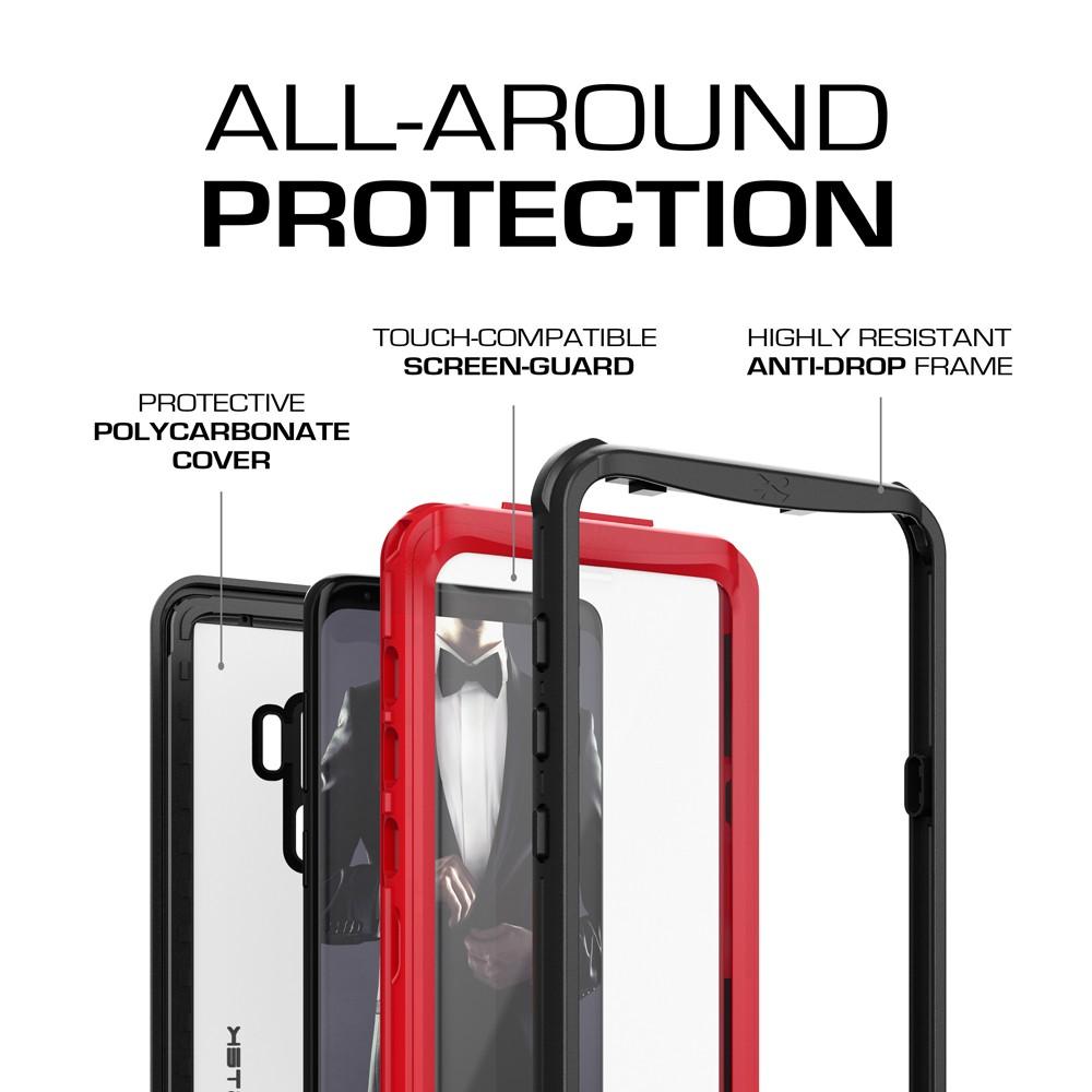 Galaxy S9+ Plus Rugged Waterproof Case | Nautical Series | [Red] - PunkCase NZ