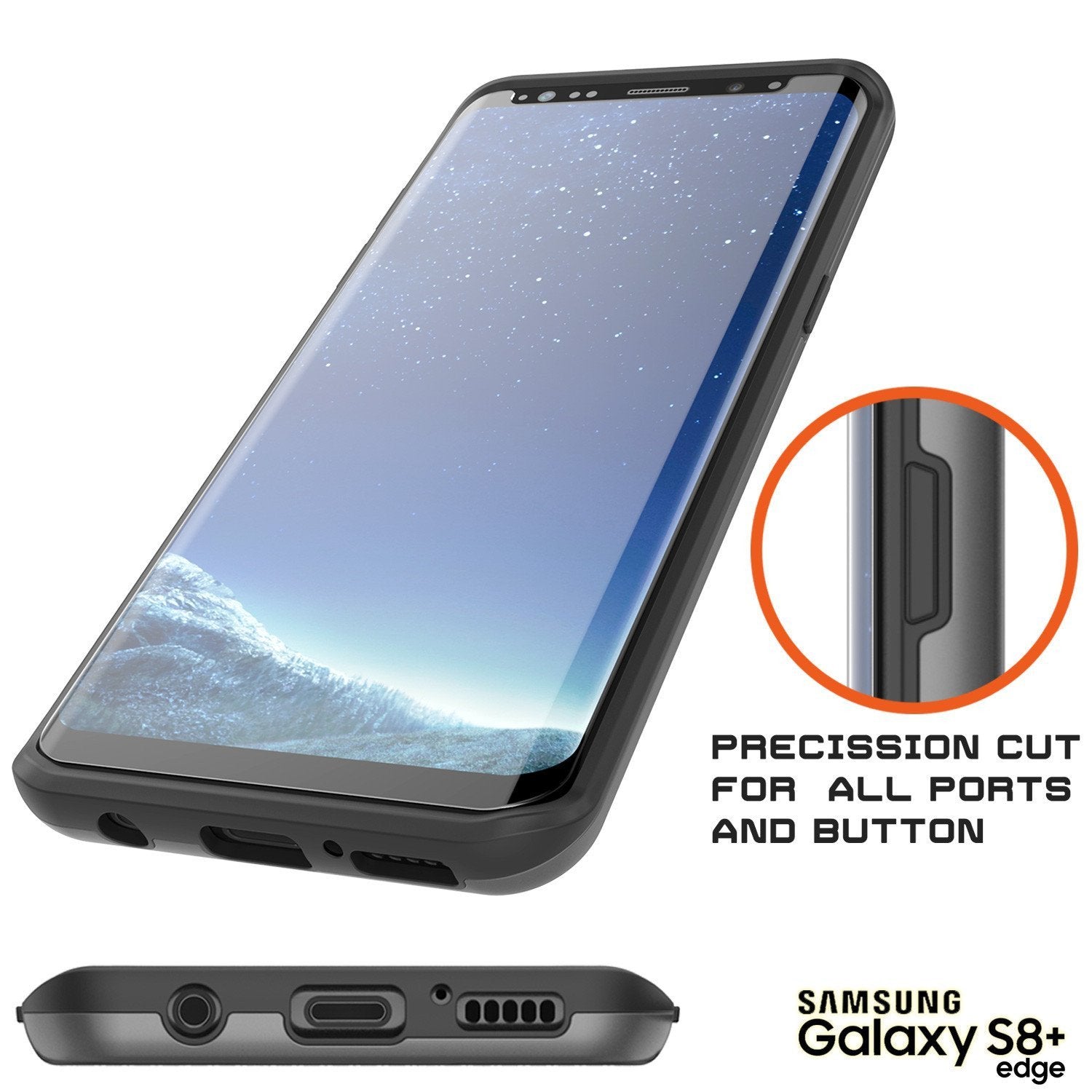 Galaxy S8 Plus Case, PUNKcase [SLOT Series] [Slim Fit] Dual-Layer Armor Cover w/Integrated Anti-Shock System, Credit Card Slot & PunkShield Screen Protector for Samsung Galaxy S8+ [Grey] - PunkCase NZ