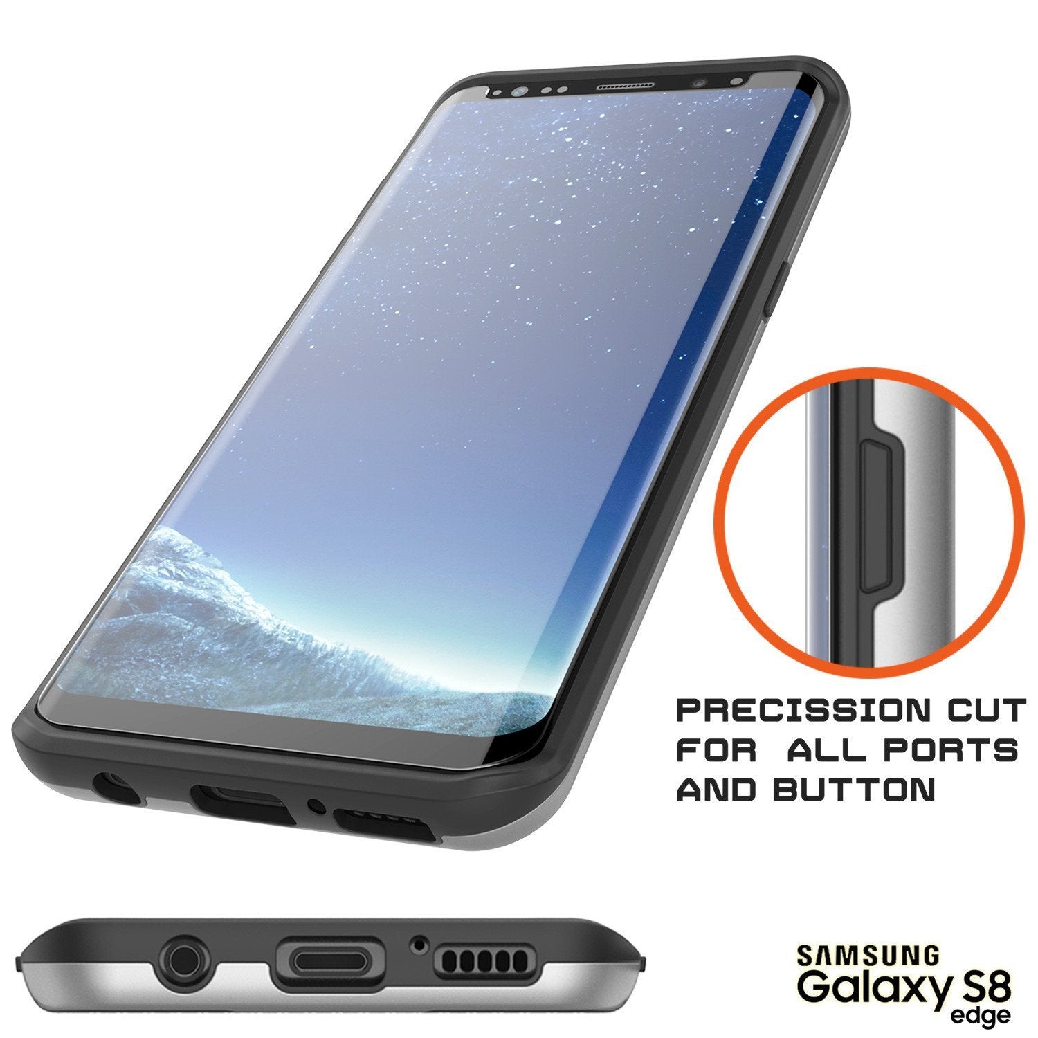 Galaxy S8 Case, PUNKcase [SLOT Series] [Slim Fit] Dual-Layer Armor Cover w/Integrated Anti-Shock System, Credit Card Slot & PUNKSHIELD Screen Protector for Samsung Galaxy S8 [Silver] - PunkCase NZ