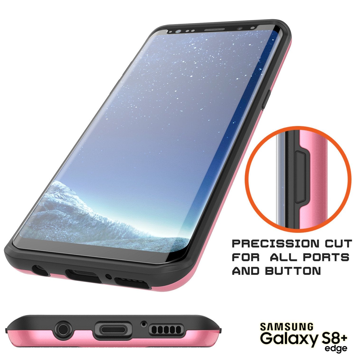 Galaxy S8 Plus Case, PUNKcase [SLOT Series] [Slim Fit] Dual-Layer Armor Cover w/Integrated Anti-Shock System, Credit Card Slot & PunkShield Screen Protector for Samsung Galaxy S8+ [Pink] - PunkCase NZ