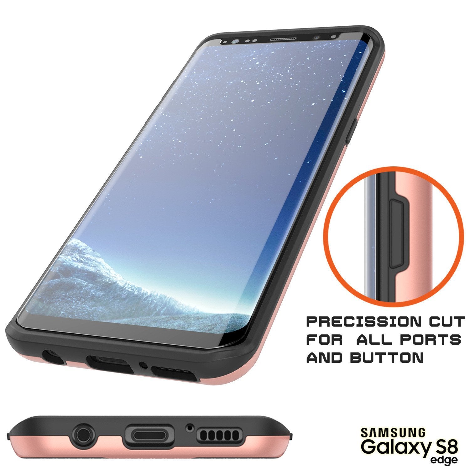 Galaxy S8 Case, PUNKcase [SLOT Series] [Slim Fit] Dual-Layer Armor Cover w/Integrated Anti-Shock System, Credit Card Slot & PUNKSHIELD Screen Protector for Samsung Galaxy S8[Rose Gold] - PunkCase NZ