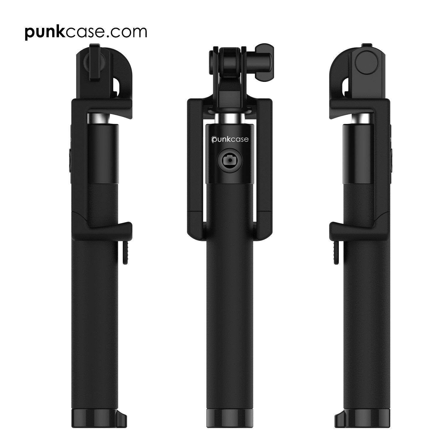Selfie Stick - Black, Extendable Monopod with Built-In Bluetooth Remote Shutter - PunkCase NZ