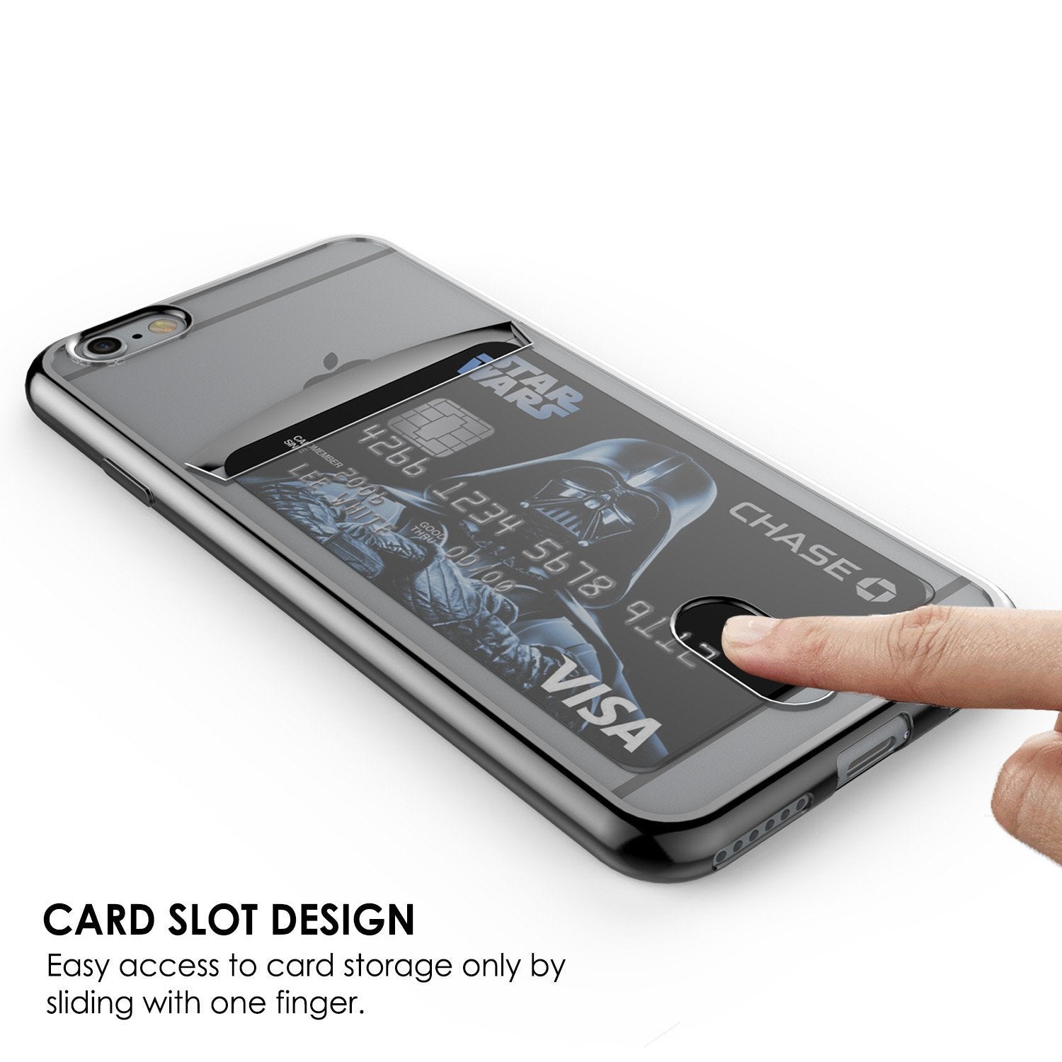 iPhone 6s+ Plus/6+ Plus Case, PUNKCASE® LUCID Black Series | Card Slot | SHIELD Screen Protector - PunkCase NZ