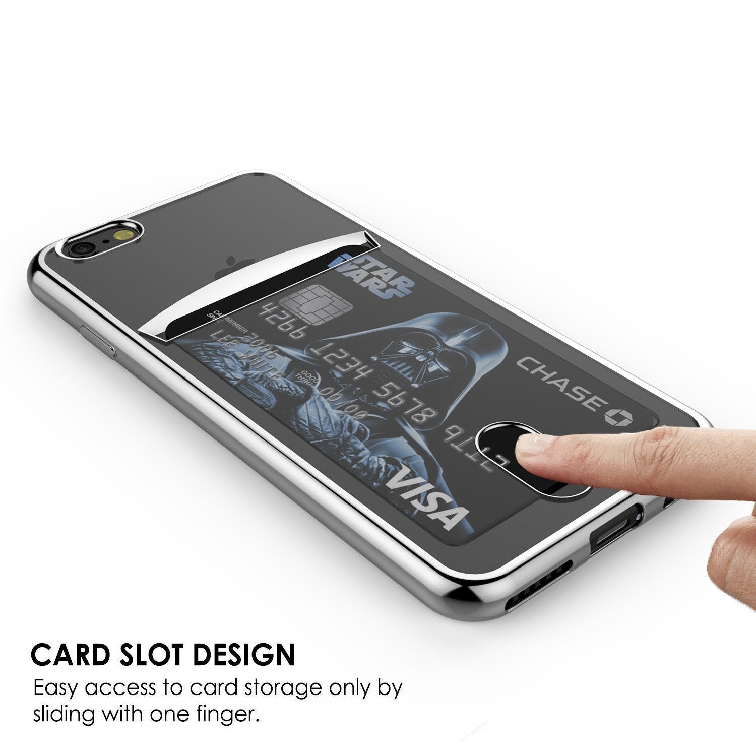 iPhone SE (4.7") Case, PUNKCASE® LUCID Silver Series | Card Slot | SHIELD Screen Protector | Ultra fit