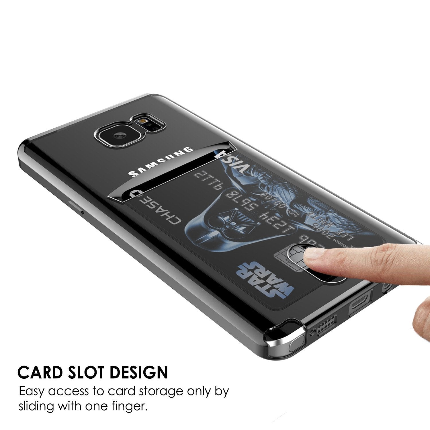 Galaxy Note 5 Case, PUNKCASE® LUCID Black Series | Card Slot | SHIELD Screen Protector | Ultra fit - PunkCase NZ