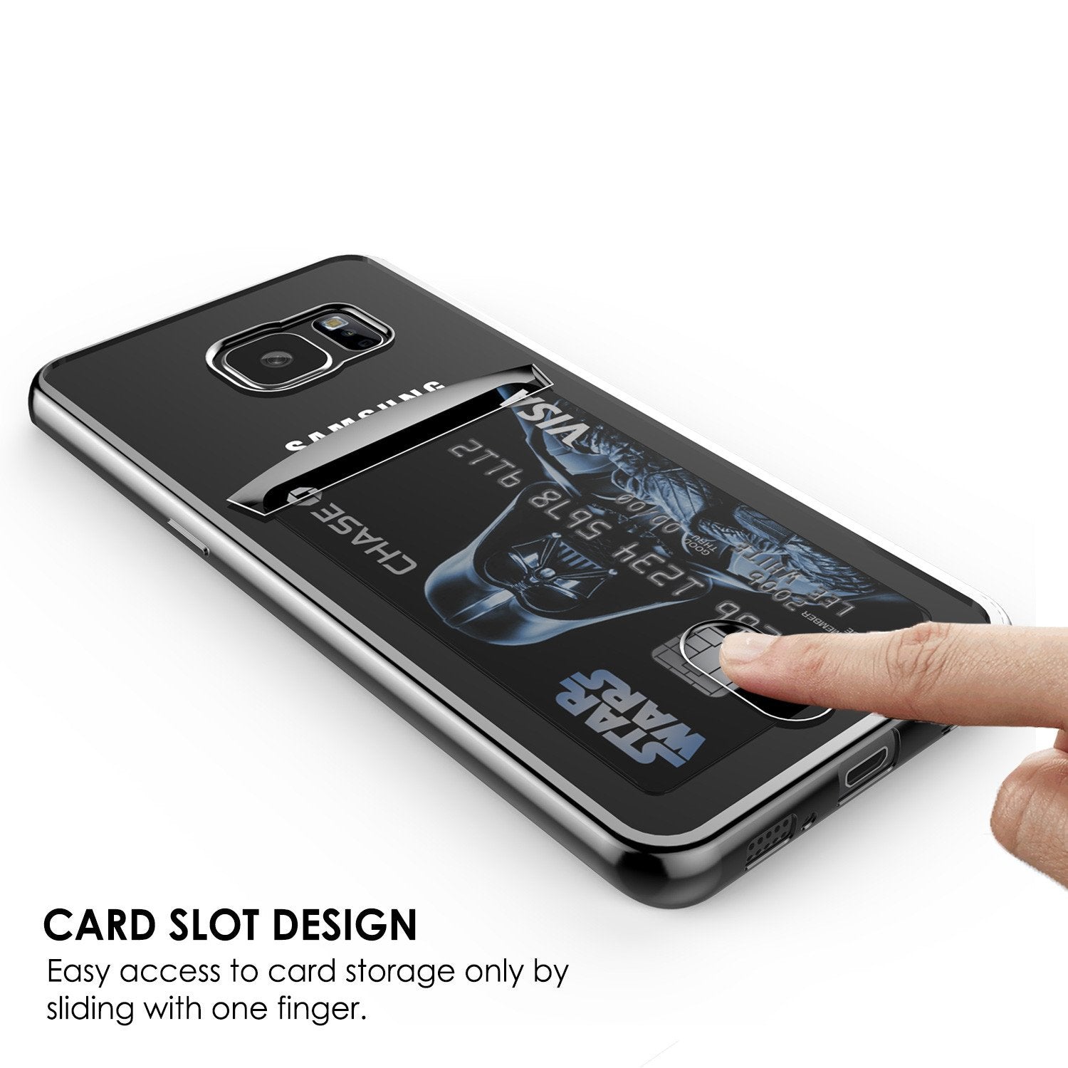 Galaxy S6 EDGE Case, PUNKCASE® LUCID Black Series | Card Slot | SHIELD Screen Protector | Ultra fit - PunkCase NZ