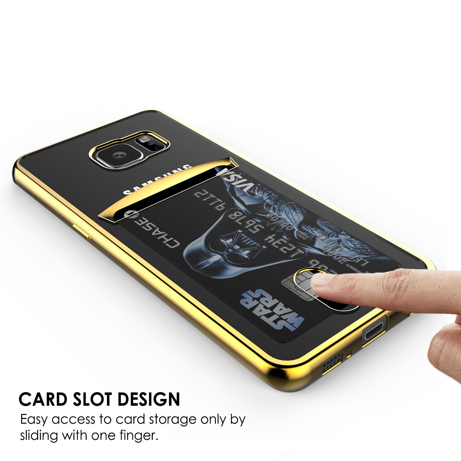 Galaxy S6 EDGE+ Plus Case, PUNKCASE® LUCID Gold Series | Card Slot | SHIELD Screen Protector - PunkCase NZ