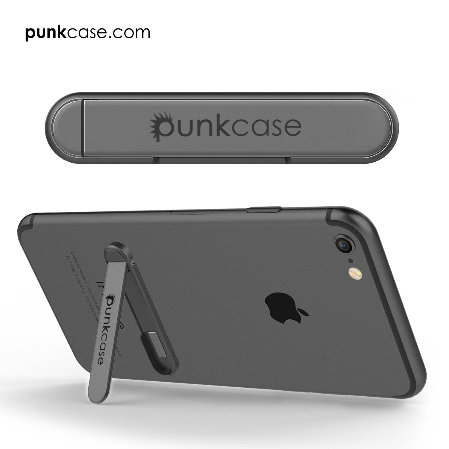 PUNKCASE FlickStick Universal Cell Phone Kickstand for all Mobile Phones & Cases with Flat Backs, One Finger Operation (Charcoal) - PunkCase NZ
