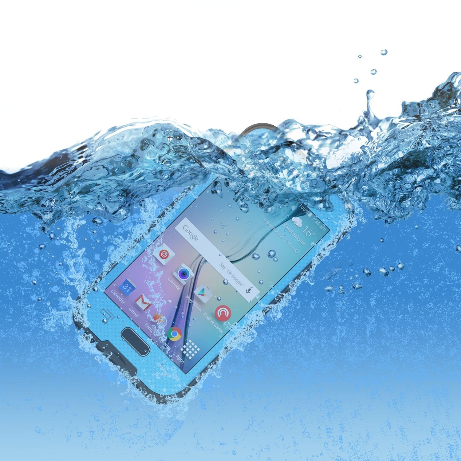 Galaxy S6 Waterproof Case, Punkcase SpikeStar Light Blue Water/Shock/Dirt Proof | Lifetime Warranty - PunkCase NZ