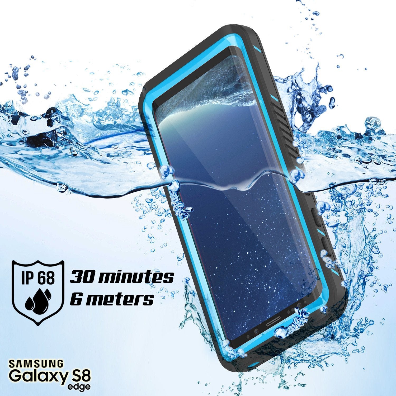 Galaxy S8 Waterproof Case, Punkcase [Extreme Series] [Slim Fit] [IP68 Certified] [Shockproof] [Snowproof] [Dirproof] Armor Cover [Light Blue] - PunkCase NZ