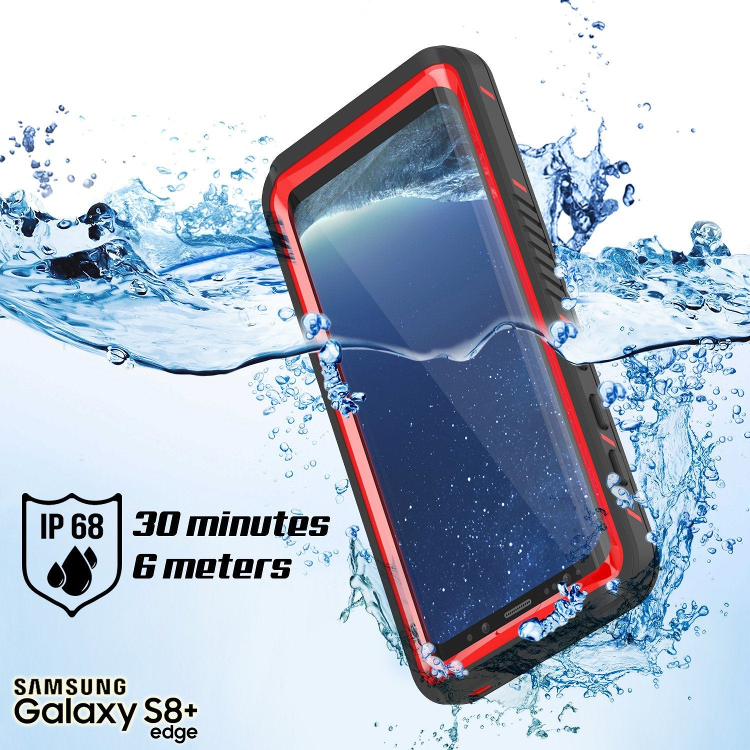Galaxy S8 PLUS Waterproof Case, Punkcase [Extreme Series] [Slim Fit] [IP68 Certified] [Shockproof] [Snowproof] [Dirproof] Armor Cover W/ Built In Screen Protector for Samsung Galaxy S8+ [Red] - PunkCase NZ