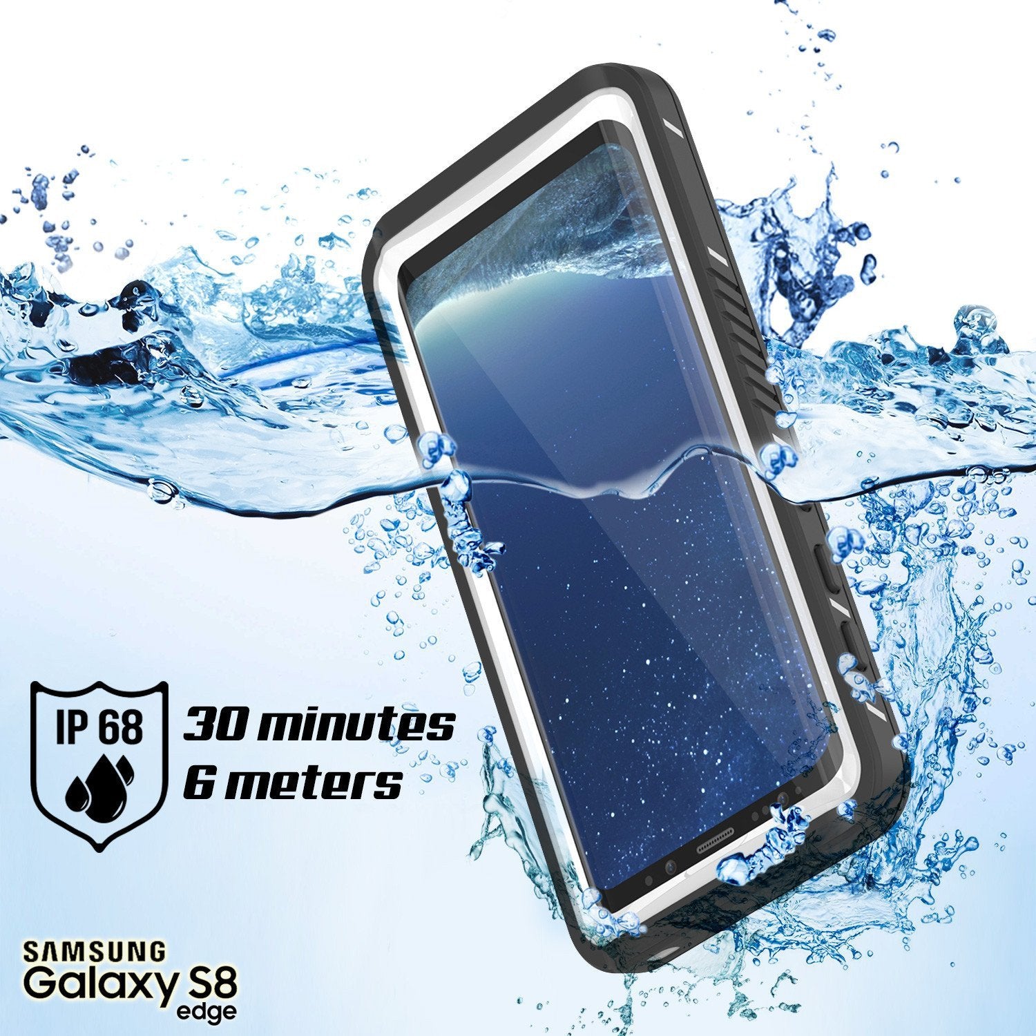 Galaxy S8 Waterproof Case, Punkcase [Extreme Series] [Slim Fit] [IP68 Certified] [Shockproof] [Snowproof] [Dirproof] Armor Cover [White] - PunkCase NZ