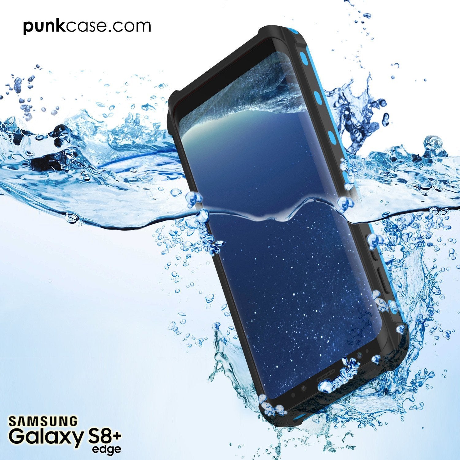 Galaxy S8 Plus Waterproof Case, Punkcase KickStud Light Blue Series [Slim Fit] [IP68 Certified] [Shockproof] [Snowproof] Armor Cover - PunkCase NZ