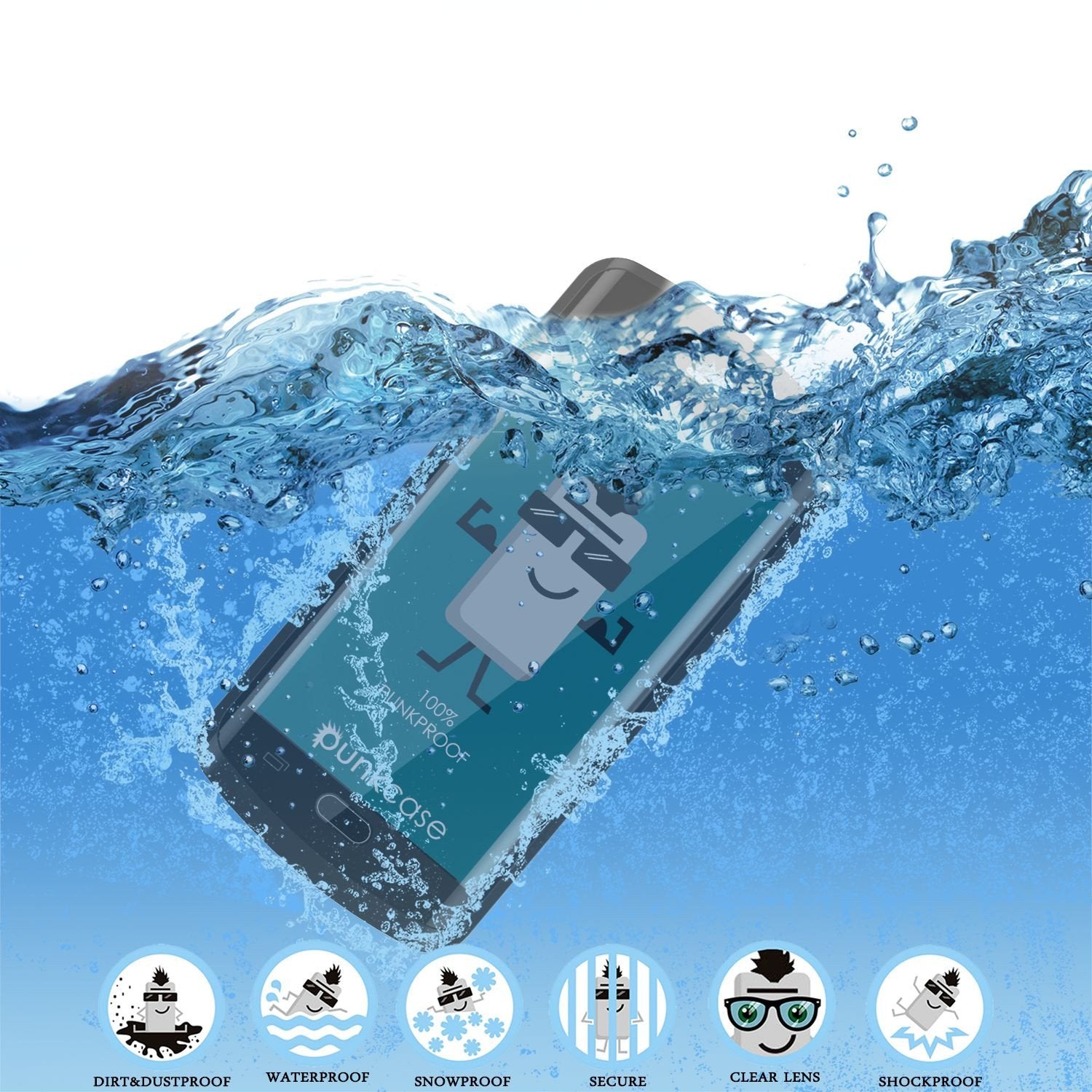 Galaxy S6 EDGE Plus Waterproof Case, Punkcase StudStar Black Shock/Dirt Proof | Lifetime Warranty - PunkCase NZ