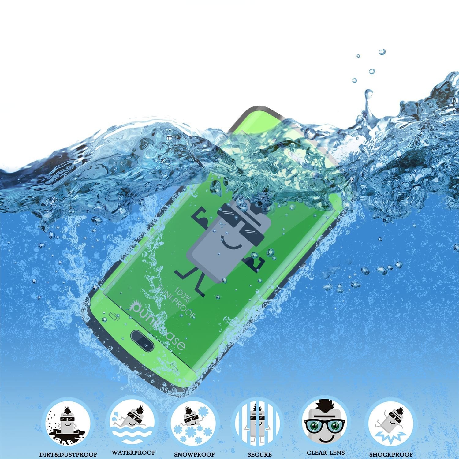 Galaxy s6 EDGE Plus Waterproof Case, Punkcase StudStar Light Green Series | Lifetime Warranty - PunkCase NZ