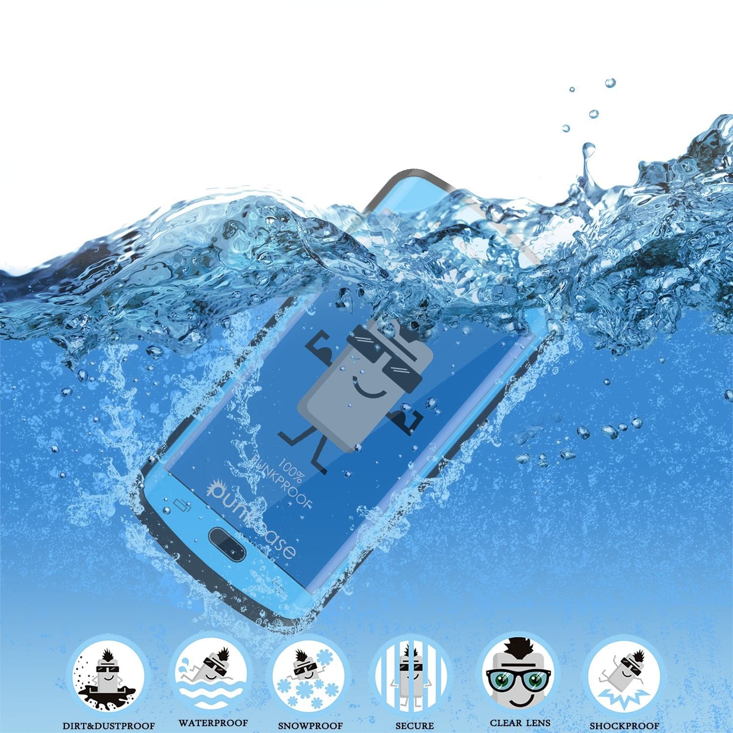 Galaxy s6 EDGE Plus Waterproof Case, Punkcase StudStar Light Blue Series | Lifetime Warranty - PunkCase NZ