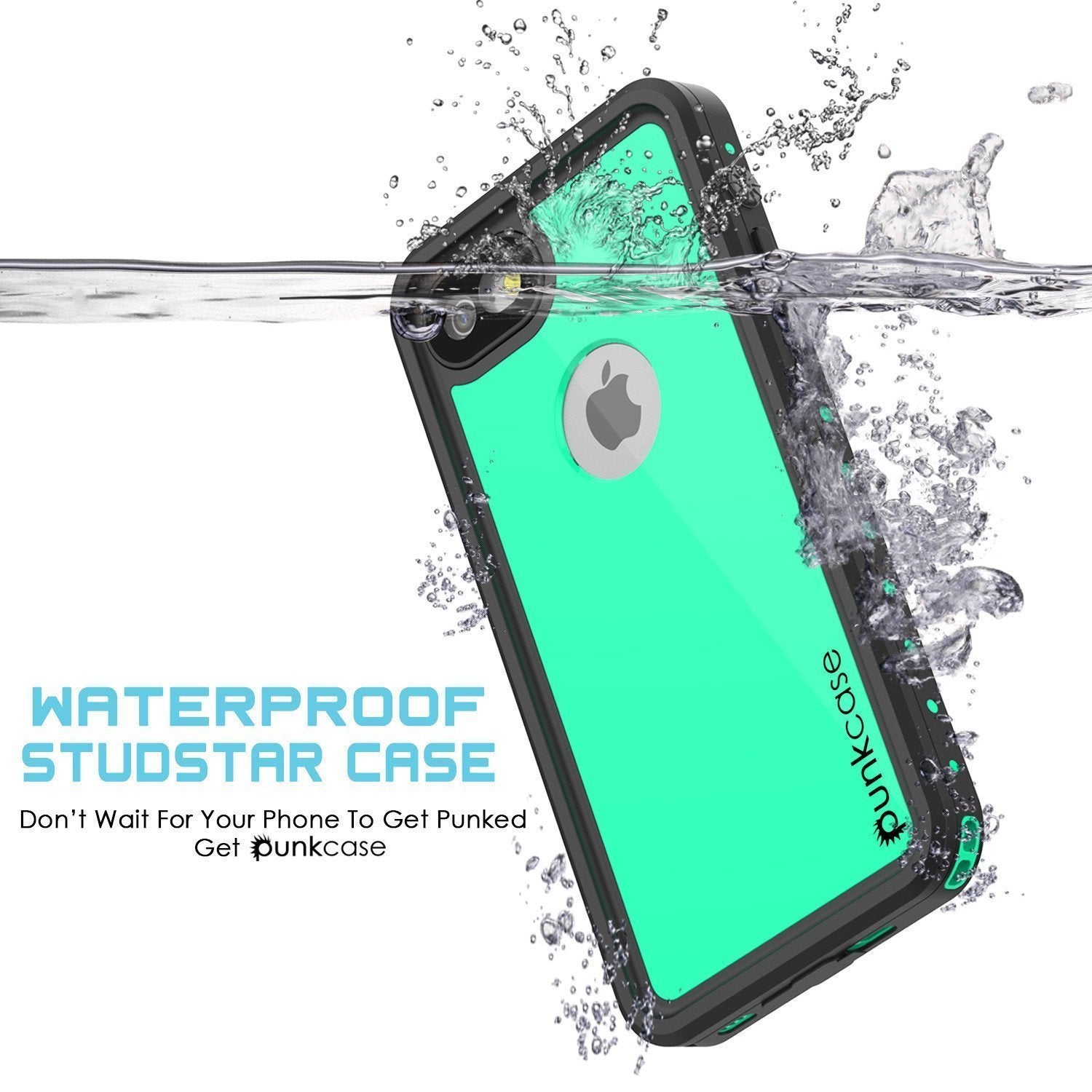 iPhone 8 Waterproof Case, Punkcase [Teal] [StudStar Series] [Slim Fit] [IP68 Certified]] [Dirtproof] [Snowproof] - PunkCase NZ
