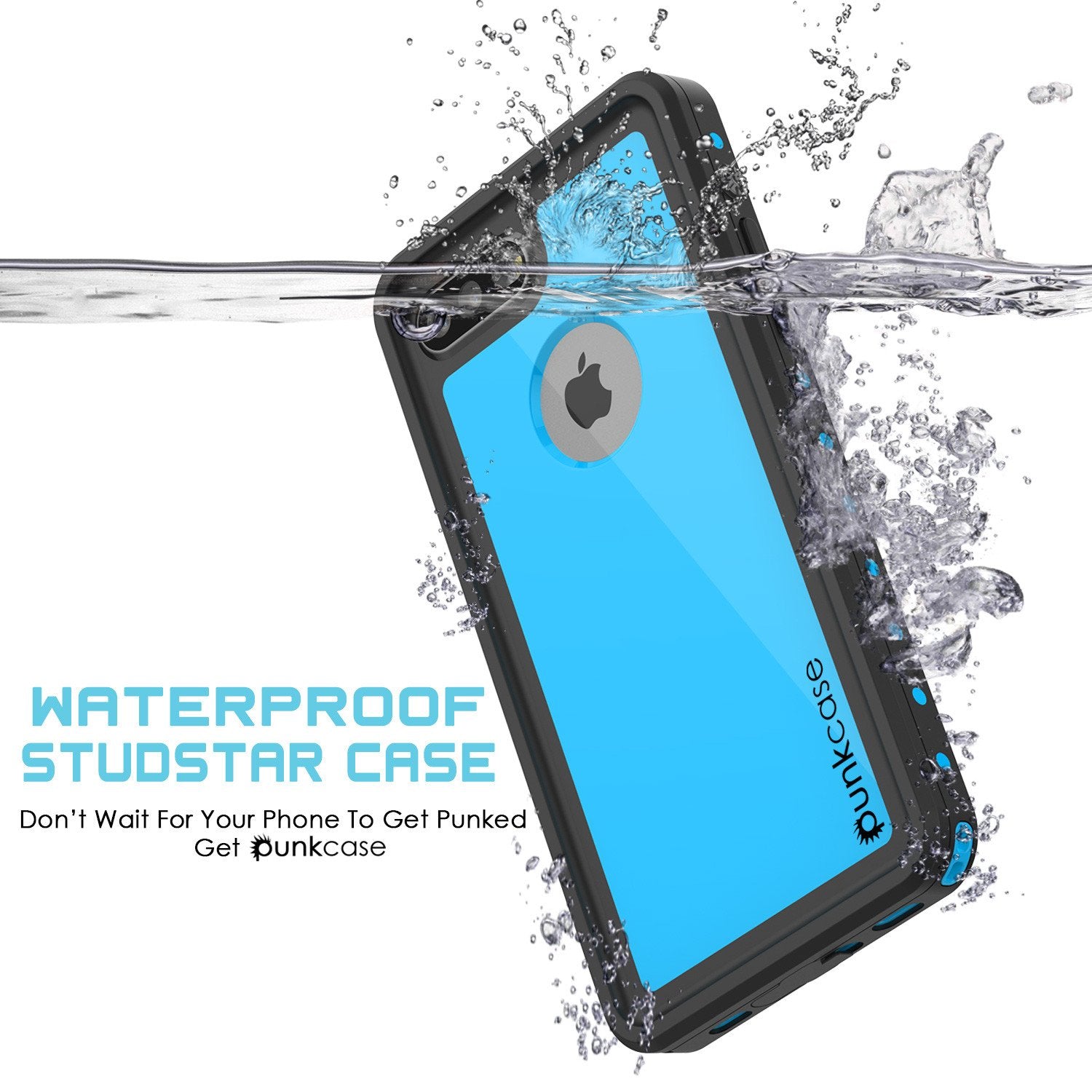 iPhone 7+ Plus Waterproof IP68 Case, Punkcase [Light Blue] [StudStar Series] [Slim Fit] [Dirtproof] - PunkCase NZ