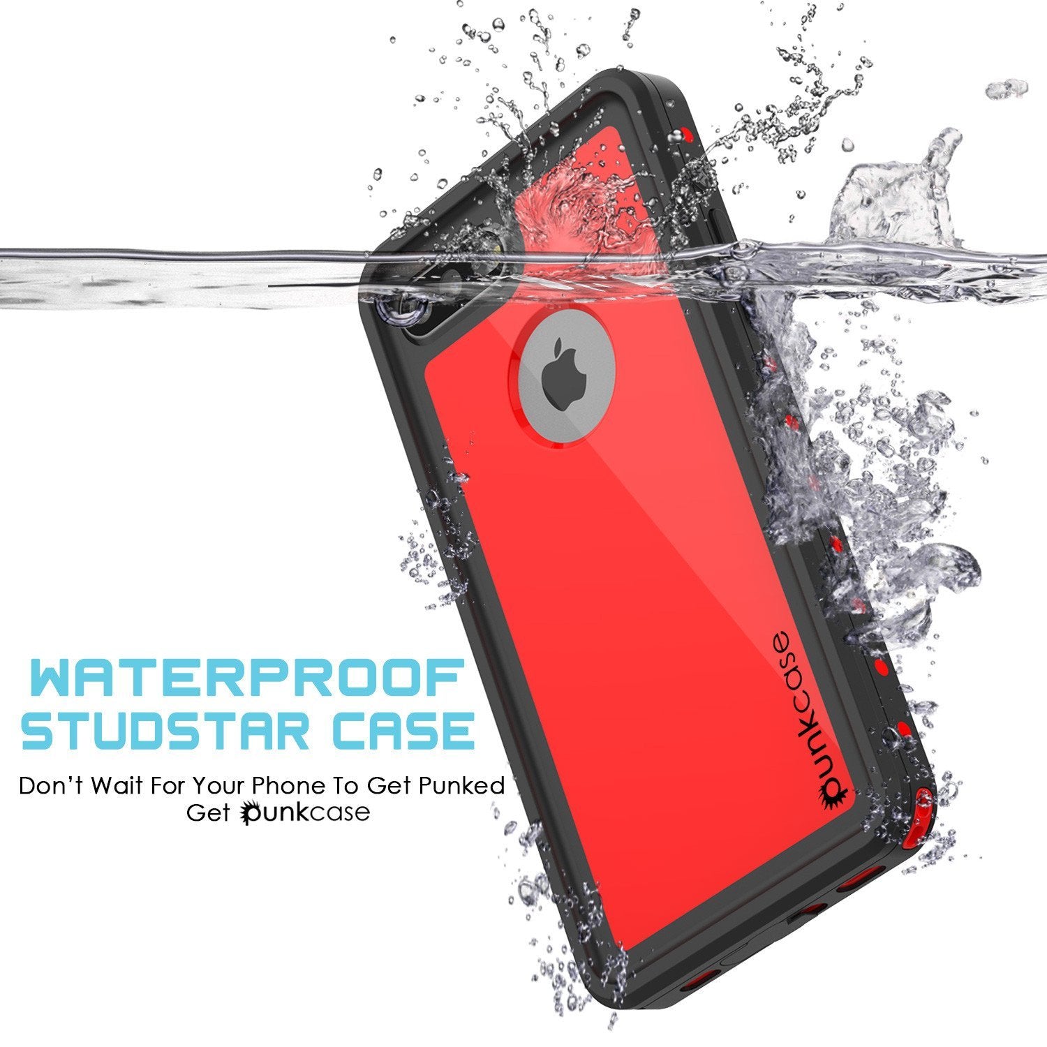 iPhone 8+ Plus Waterproof IP68 Case, Punkcase [Red] [StudStar Series] [Slim Fit] [Dirtproof] - PunkCase NZ