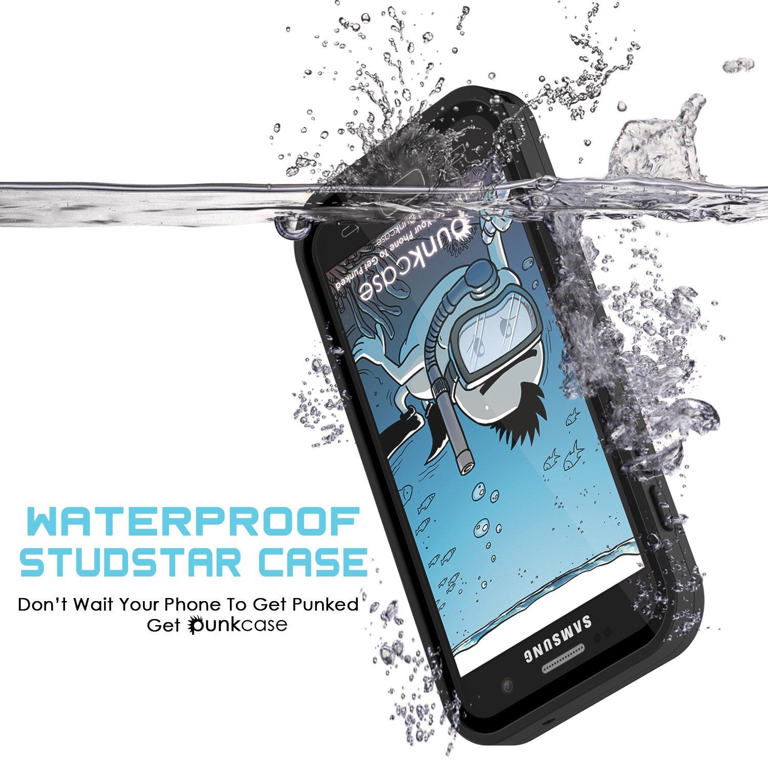 Galaxy S7 Waterproof Case PunkCase StudStar Black Thin 6.6ft Underwater IP68 Shock/Dirt/Snow Proof - PunkCase NZ