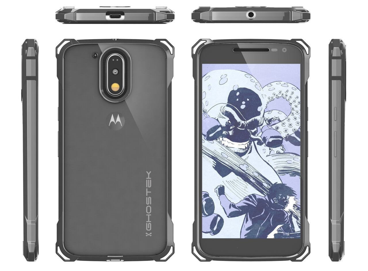 Moto G4 Case, Ghostek Covert Dark Grey Series | Clear TPU | Explosion-Proof Screen Protector - PunkCase NZ