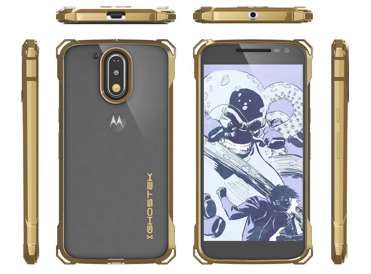 Moto G4 Case, Ghostek Covert Gold Series | Clear TPU | Explosion-Proof Screen Protector | Ultra Fit - PunkCase NZ