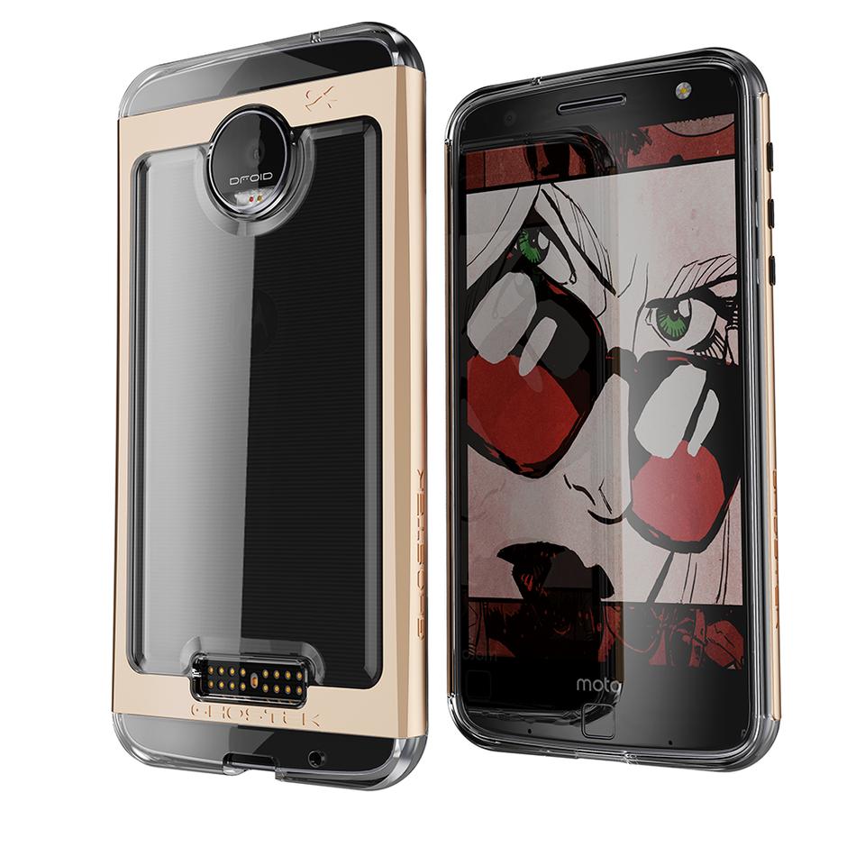 Motorola Moto Z Force Case, Ghostek Cloak 2.0 Gold Series w/ Screen Protector | Aluminum Frame
