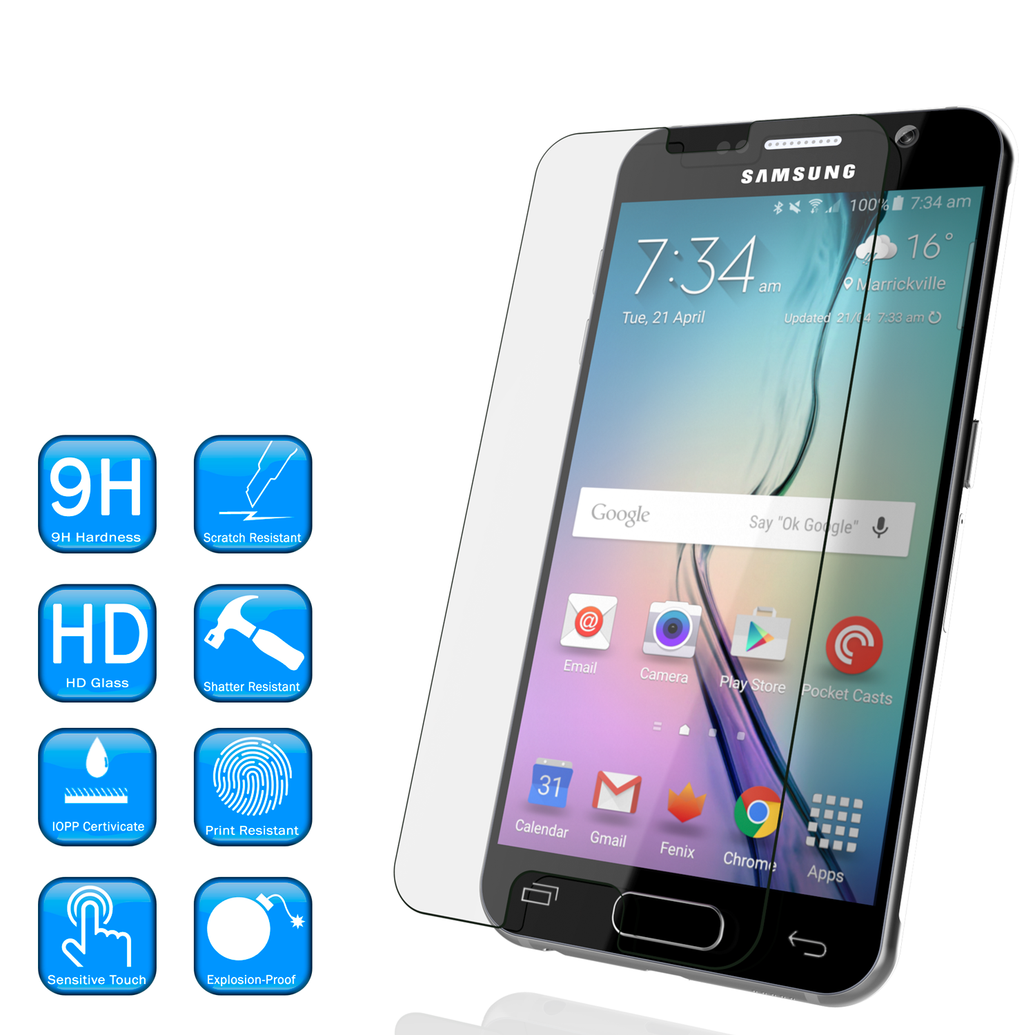 Galaxy s5 Punkcase Glass SHIELD Tempered Glass Screen Protector 0.33mm Thick 9H Glass Screen - PunkCase NZ