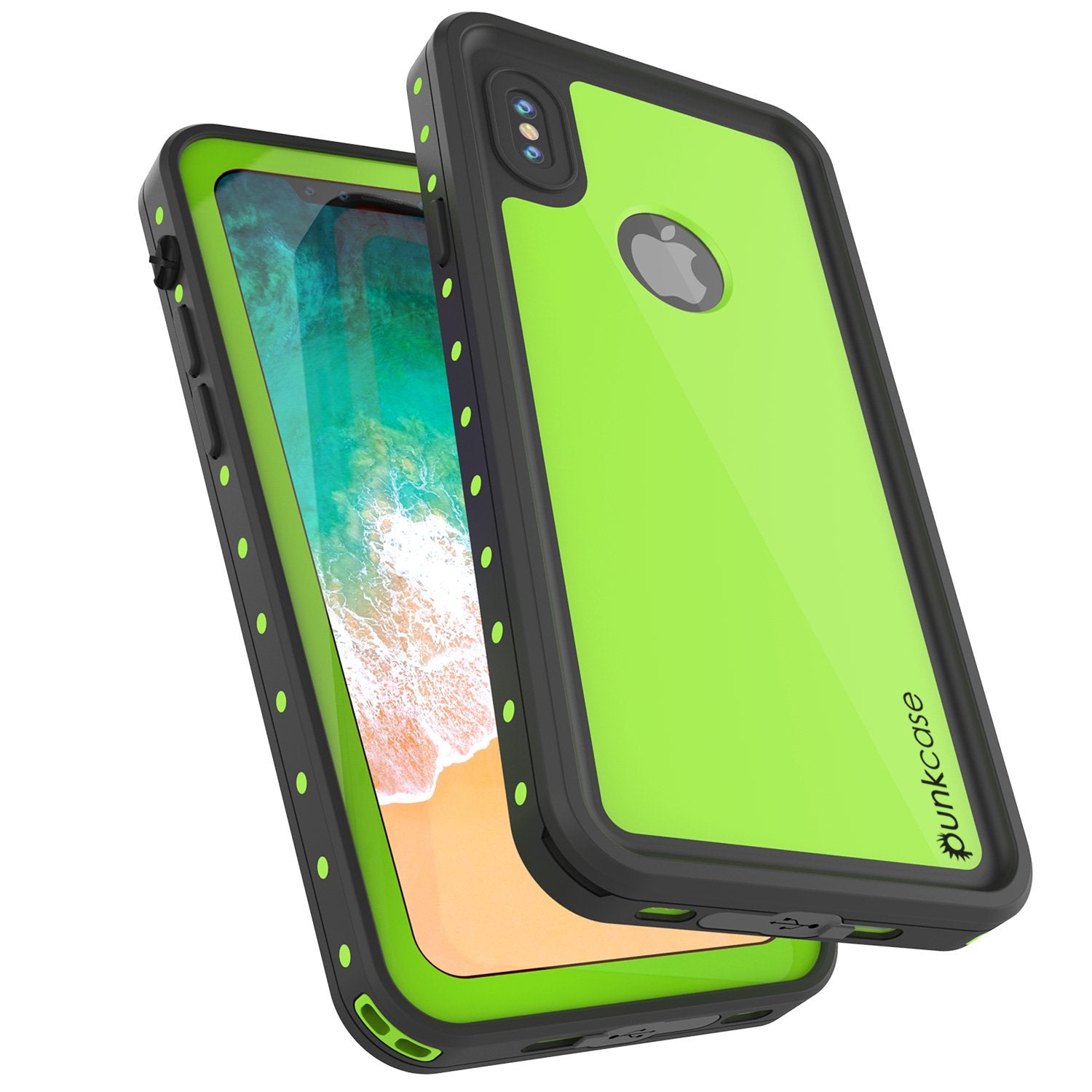 iPhone X Waterproof IP68 Case, Punkcase [Light green] [StudStar Series] [Slim Fit] [Dirtproof] - PunkCase NZ
