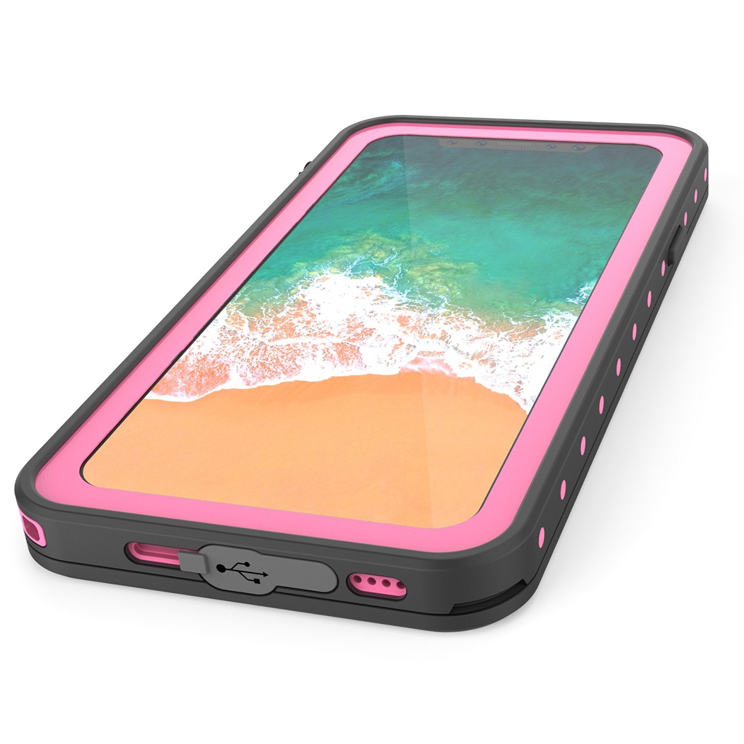 iPhone X Waterproof IP68 Case, Punkcase [Pink] [StudStar Series] [Slim Fit] [Dirtproof] - PunkCase NZ
