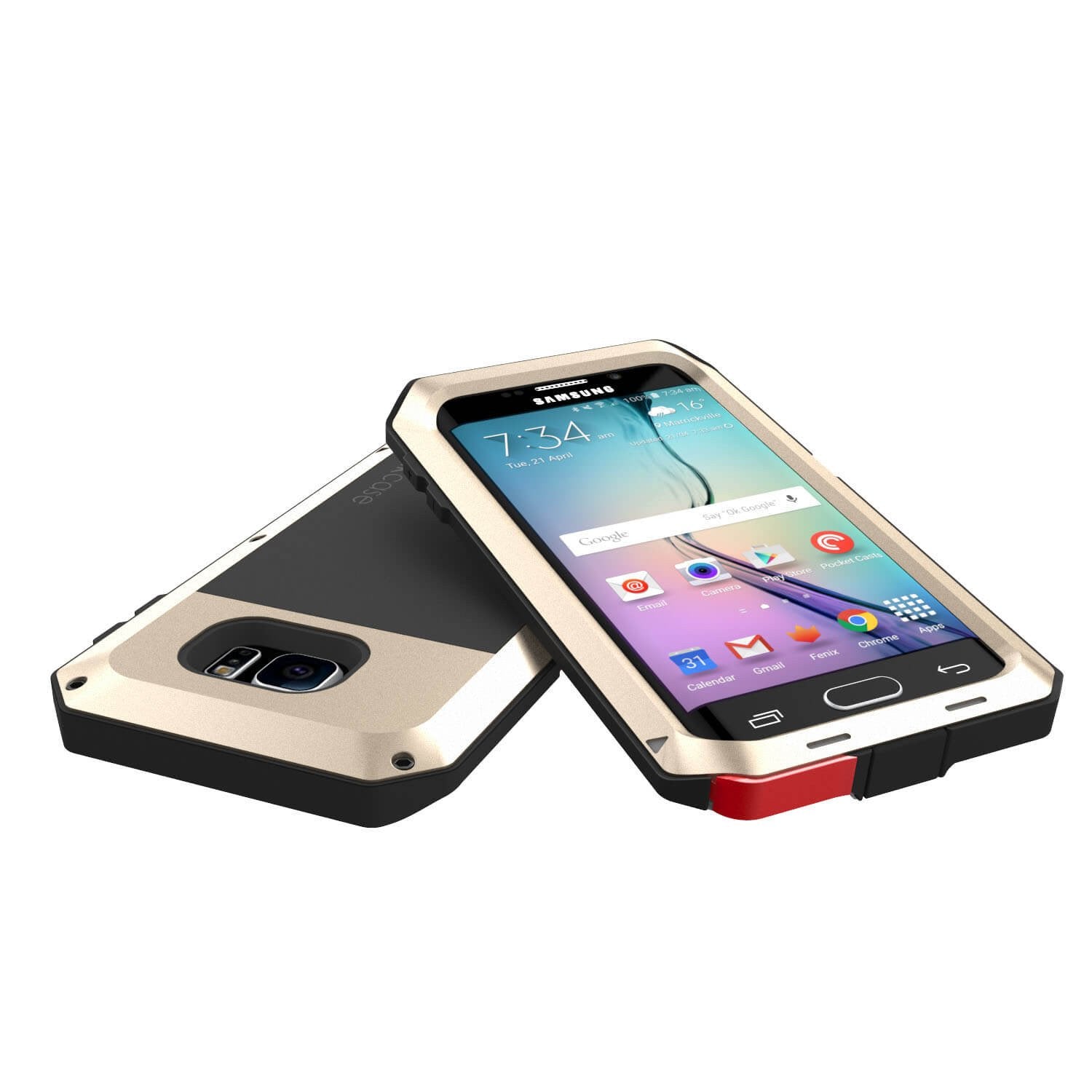 Galaxy S7 EDGE  Case, PUNKcase Metallic Gold Shockproof  Slim Metal Armor Case - PunkCase NZ