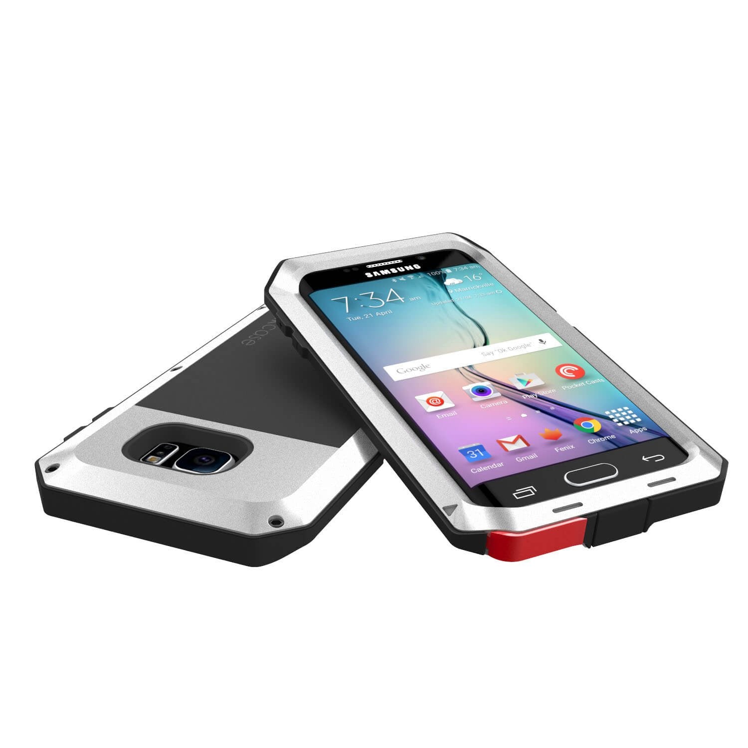 Galaxy S6 EDGE+ Plus  Case, PUNKcase Metallic Silver Shockproof  Slim Metal Armor Case - PunkCase NZ