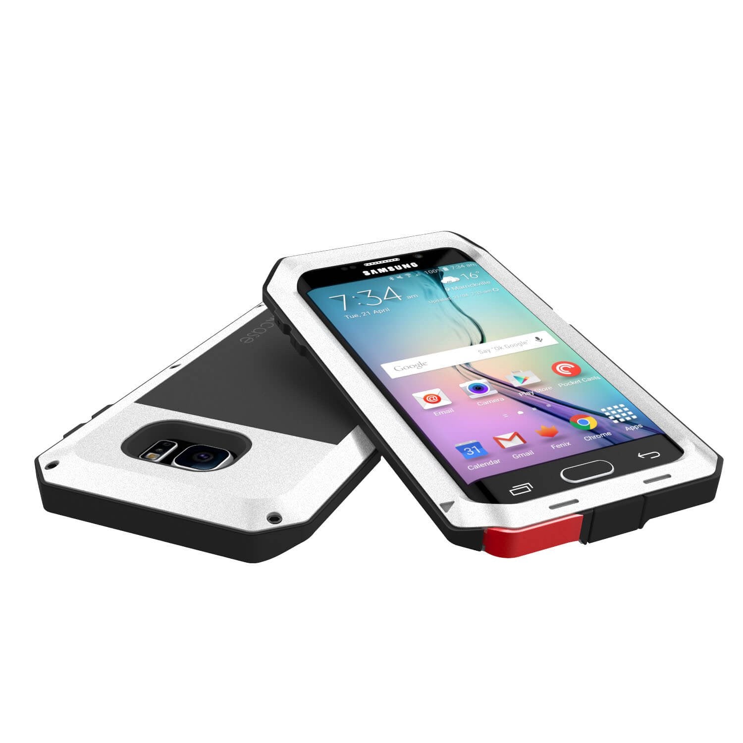 Galaxy S6 EDGE  Case, PUNKcase Metallic White Shockproof  Slim Metal - PunkCase NZ