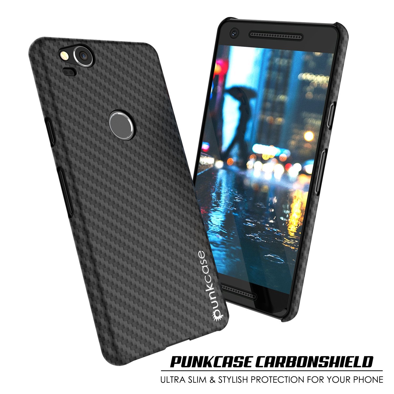 Google Pixel 2 CarbonShield Heavy Duty & Ultra Thin 2  Leather Cover - PunkCase NZ