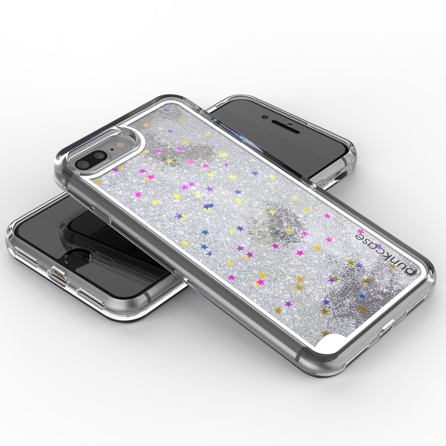 iPhone 7+Plus Case, PunkCase LIQUID Silver Series, Protective Dual Layer Floating Glitter Cover - PunkCase NZ