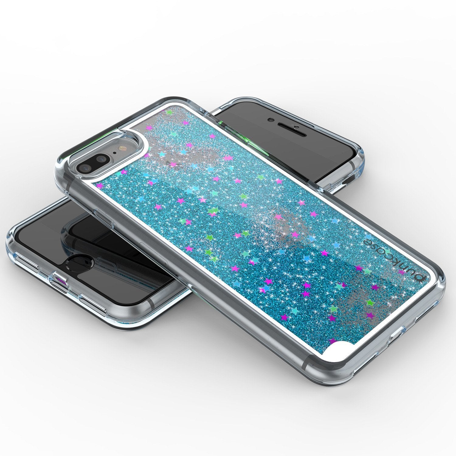 iPhone 8+ Plus Case, PunkCase LIQUID Teal Series, Protective Dual Layer Floating Glitter Cover - PunkCase NZ