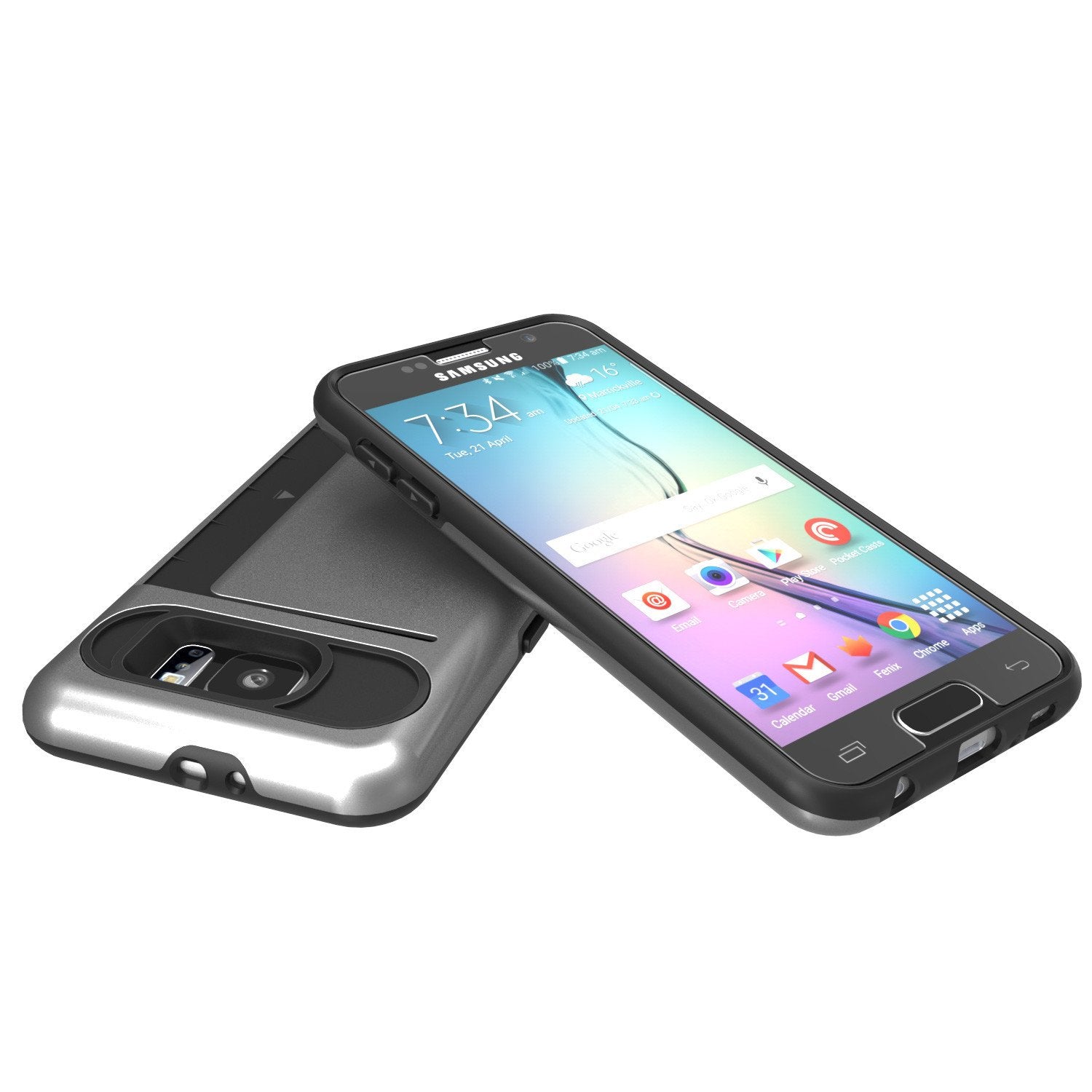 Galaxy S6 EDGE Case PunkCase CLUTCH Grey Series Slim Armor Soft Cover Case w/ Screen Protector - PunkCase NZ