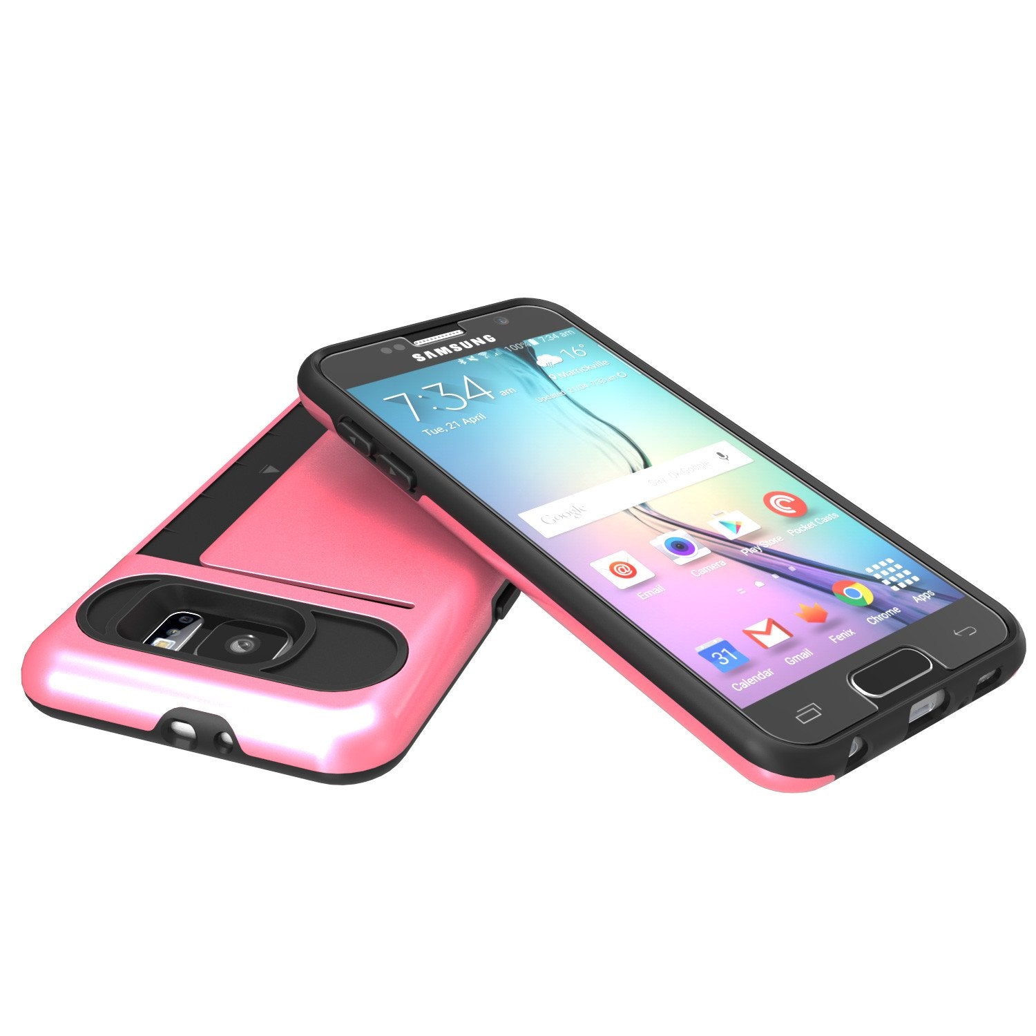 Galaxy s6 Case PunkCase CLUTCH Pink Series Slim Armor Soft Cover Case w/ Tempered Glass - PunkCase NZ