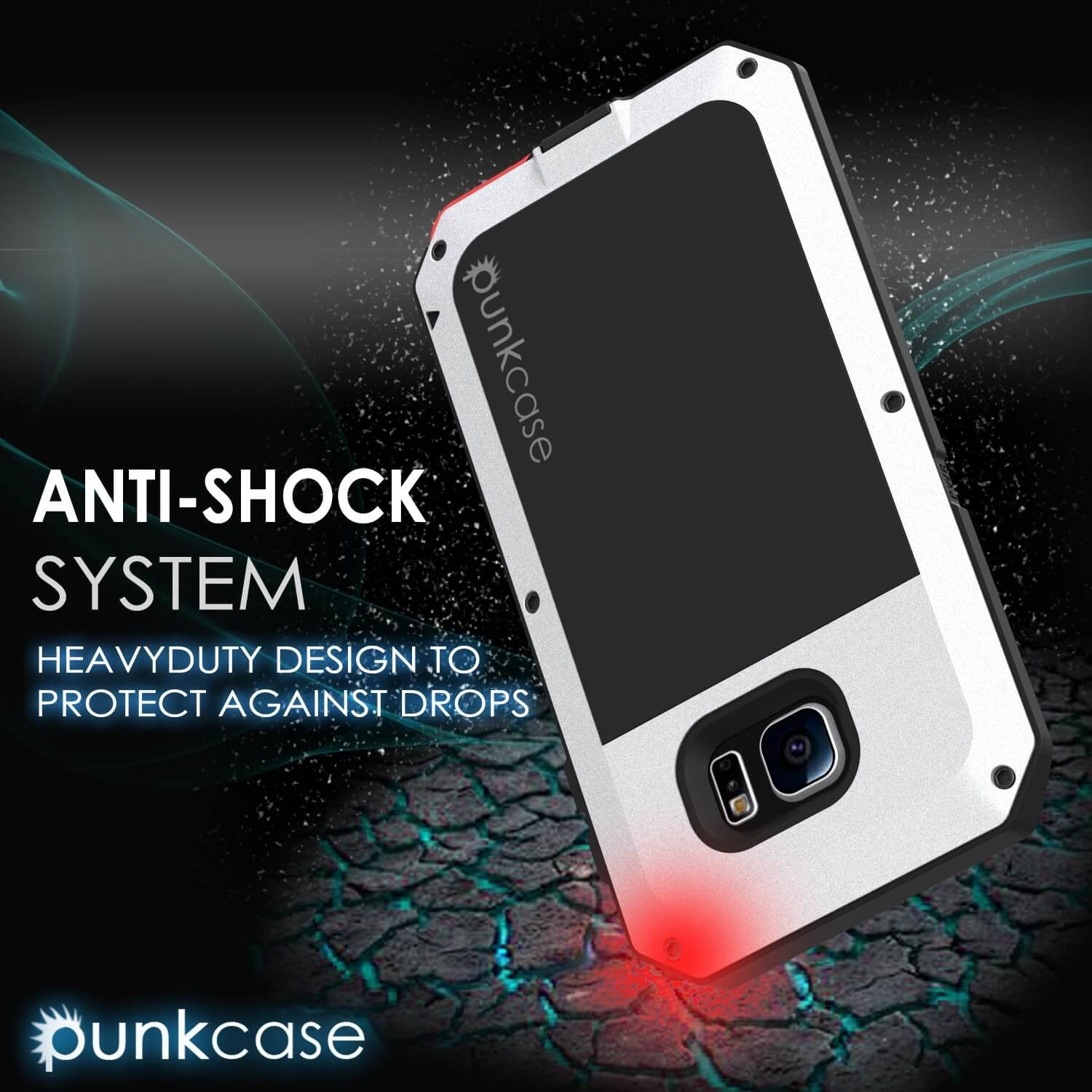 Galaxy S6 EDGE+ Plus  Case, PUNKcase Metallic White Shockproof  Slim Metal Armor Case - PunkCase NZ